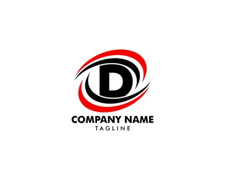 Initial Letter D Swoosh Logo Stock Illustration
