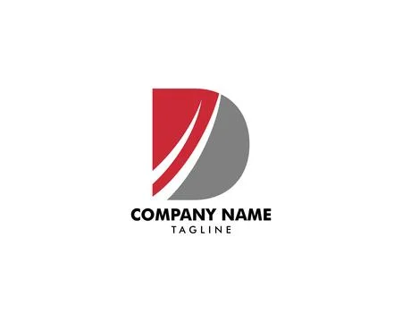 Initial Letter D Swoosh Logo Design Template Stock Illustration