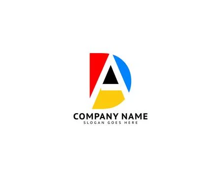 Initial Letter DA Logo Template Design Stock Illustration