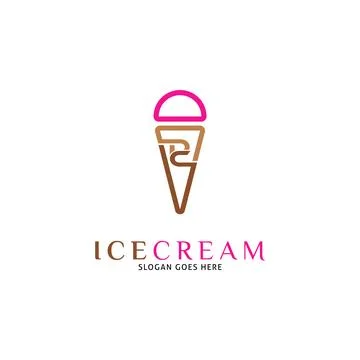 Initial Letter DC Ice Cream Icon Vector Logo Template Illustration Design Stock Illustration