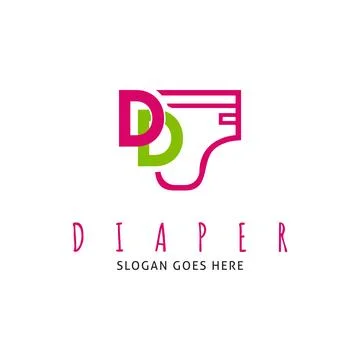 Initial Letter DD Diaper Icon Vector Logo Template Illustration Design Stock Illustration