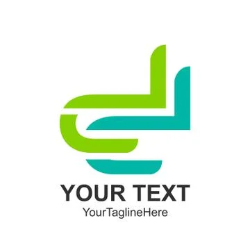 Initial letter DD logo design template element colored green for business and Illustrazione stock