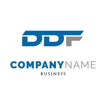 Initial Letter DDF Icon Logo Design Template Stock Illustration