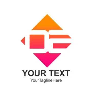 Initial letter DE logo design template element colorful square for business a Stock Illustration
