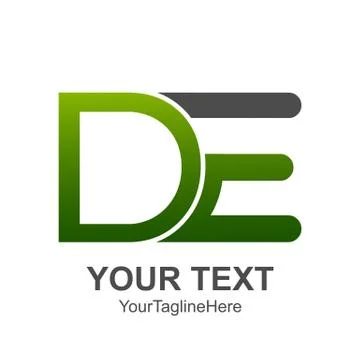 Initial letter DE logo design template element colored green for business and Stock Illustration