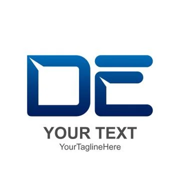 Initial letter DE logo design template element colored blue for business and  Stock Illustration