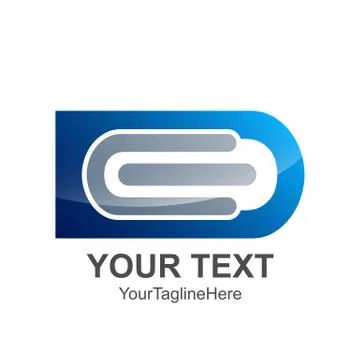 Initial letter DE logo design template element colored blue for business and  Illustrazione stock