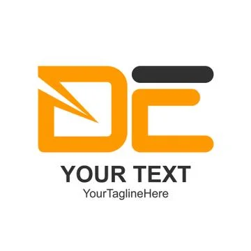 Initial letter DE logo design template element colored yellow black for busin Stock Illustration