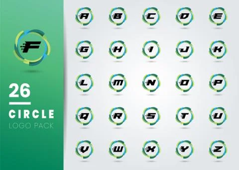 Initial Letter Design element. Vector circle illustration. Business logo. Illustrazione stock