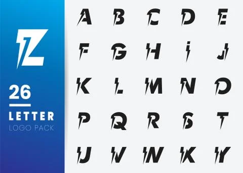 Initial Letter design lightning power symbol energy electricity logo icon bol Illustrazione stock