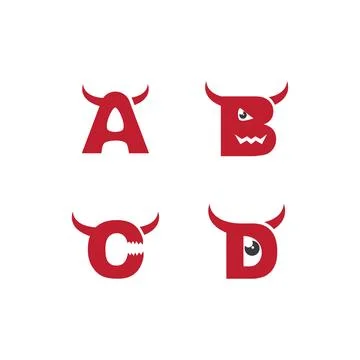 Initial letter with Devil Horn Stockillustratie