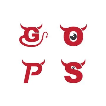 Initial letter with Devil Horn Stock Illustration