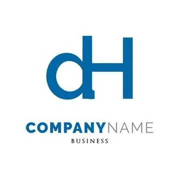 Initial Letter DH Icon Logo Design Template Stock Illustration