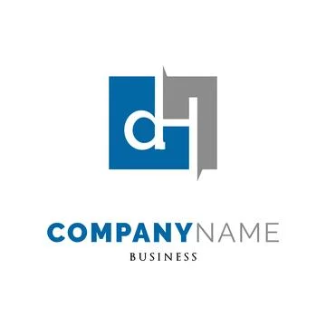 Initial Letter DH Icon Logo Design Template Stock Illustration