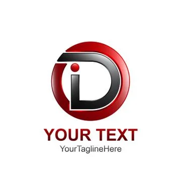 Initial letter DI or ID logo template colored black red circle design for bus Stock Illustration