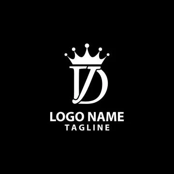 Initial letter DJ crown monogram logo design vector Stock-Illustration