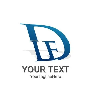Initial letter DLF logo design template element colored blue for business and Stock Illustration