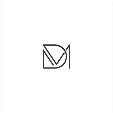 Initial letter dm or md logo design template Stock Illustration