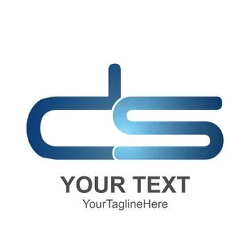 Initial letter DS logo design template element colored blue for business and  Stock Illustration