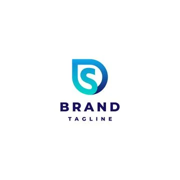 Initial Letter DS Logo Design Stock Illustration
