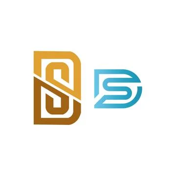 Initial letter ds logo or sd design vector Stock Illustration
