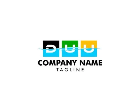 Initial Letter DUU Sea Wave Icon Vector Illustration Design Logo Stock Illustration