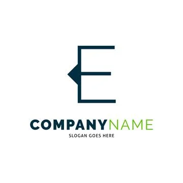 Initial Letter E Arrow Icon Vector Logo Template Illustration Design Stock Illustration