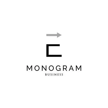 Initial letter E arrow monogram logo design inspiration Stock Illustration