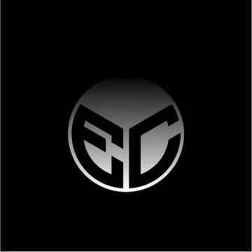 Initial letter E C Modern circle with elegant colored background frame Stockillustratie