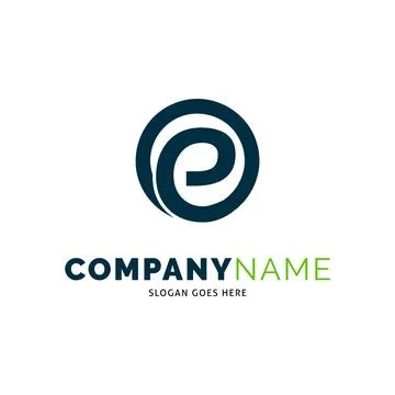 Initial Letter E Circle Icon Vector Logo Template Illustration Design 库存插图