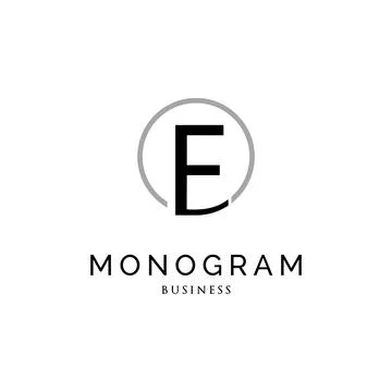Initial Letter E Circle Monogram Icon Logo Design Template Stock Illustration