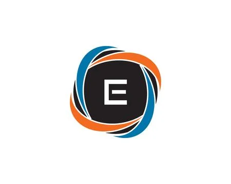 Initial Letter E Circle Negative Space Logo Design Template Stock Illustration