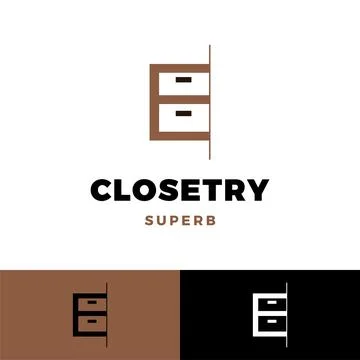 Initial letter e closetry icon logo design template Stock Illustration