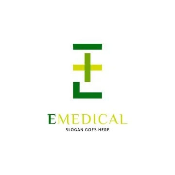 Initial Letter E Cross Plus, Medical or Hospital Icon Vector Logo Template .. 스톡 일러스트