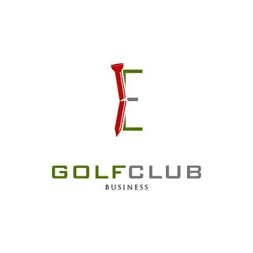 Initial Letter E Golf Club Icon Logo Design Template Stock Illustration