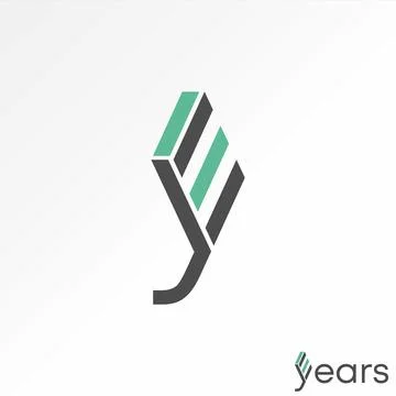 Initial letter E JE Y with 3D chart trading typography monogram brand Stock Illustration