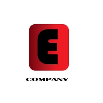 Initial Letter E Linked Design Logo - Vector Stock Illustration