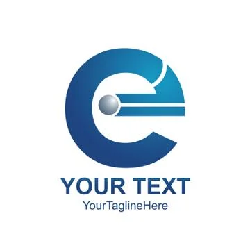 Initial letter E logo template colored blue design for business and company i Stock Illustration