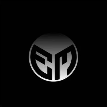 Initial letter E M Modern circle with elegant colored background frame Stock Illustration