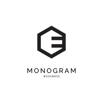 Initial Letter E Monogram Icon Logo Design Template Stock Illustration