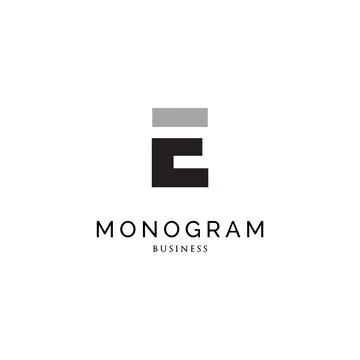Initial letter E monogram logo design inspiration Stock Illustration