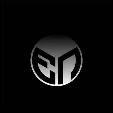 Initial letter E N Modern circle with elegant colored background frame Stock Illustration