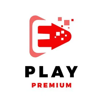 Initial Letter E Play Button Icon Vector Logo Template Illustration Design Stock Illustration