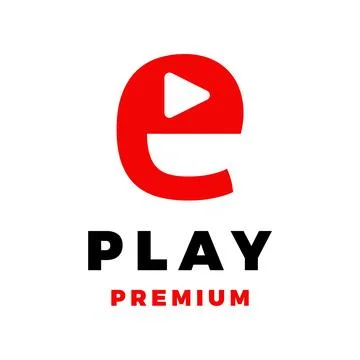 Initial Letter E Play Button Icon Vector Logo Template Illustration Design Ilustración de archivo