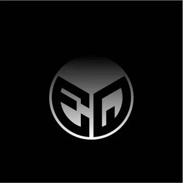 Initial letter E Q Modern circle with elegant colored background frame Stock Illustration