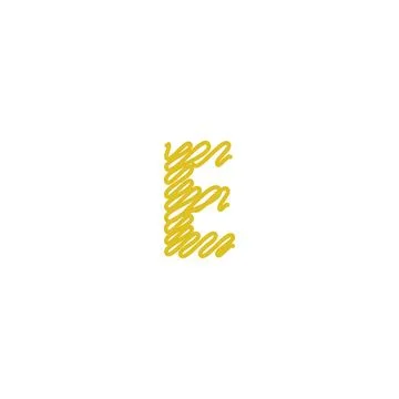 Initial letter E scribble gold logo Stock Illustration