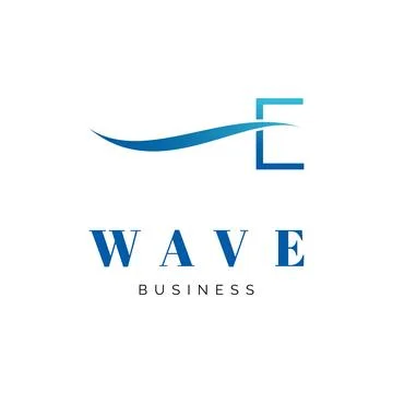 Initial Letter E Sea Wave Icon Logo Design Template Stock-Illustration