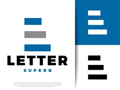 Initial Letter E Stairs Icon Illustration Design Illustrazione stock