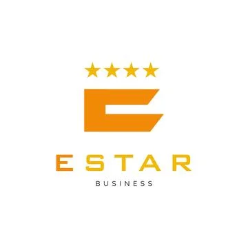 Initial letter E star icon logo design inspiration Stock Illustration