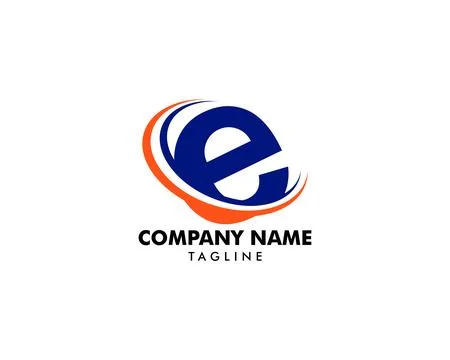 Initial Letter E Swoosh Logo Design Vector Template 스톡 일러스트